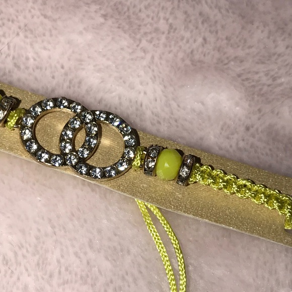 ✨✨5/$10✨✨ Lucky Yellow String Minimalist Thread Macrame Rope Bracelet w Crystal - Picture 2 of 6